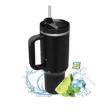 Garrafa de água isolada de aço inoxidável 1200ML 304, copo térmico para café, canecas quentes e frias, garrafa térmica a vácuo com alça e canudo,ótima para esporte