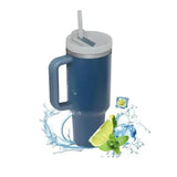 Garrafa de água isolada de aço inoxidável 1200ML 304, copo térmico para café, canecas quentes e frias, garrafa térmica a vácuo com alça e canudo,ótima para esporte