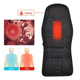 Massageador elétrico para costas, cadeira de massagem infravermelho de corpo inteiro, almofada de aquecimento, vibrador, para carro, casa, escritório, melhora a lombar, pescoço