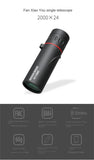 Telescópio monocular HD 2000x24 Mini telescópio portátil para celular com suporte para acampamento ao ar livre, caça, observação de pássaros