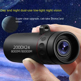 Telescópio monocular HD 2000x24 Mini telescópio portátil para celular com suporte para acampamento ao ar livre, caça, observação de pássaros